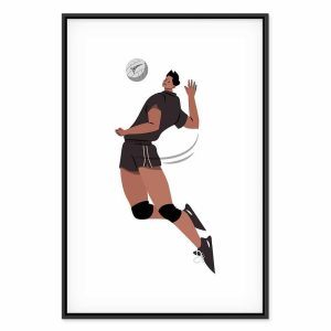 Tableau - Volleyball Player on a White Background - Illustration