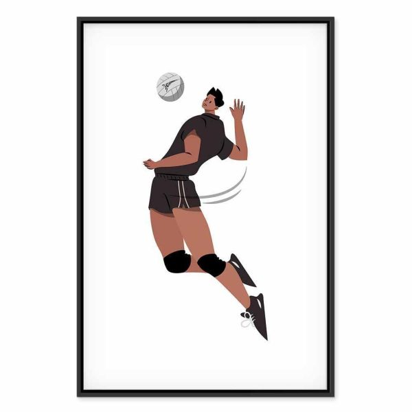 Tableau - Volleyball Player on a White Background - Illustration