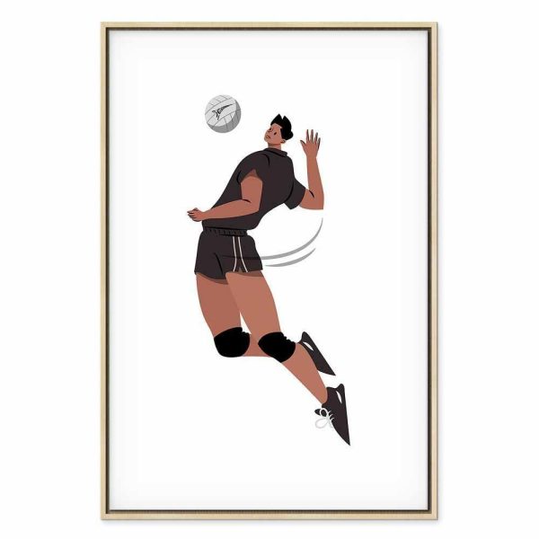 Tableau - Volleyball Player on a White Background - Illustration