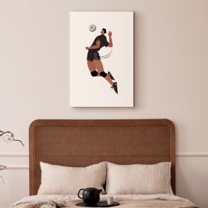 Tableau - Volleyball Player on a White Background - Illustration