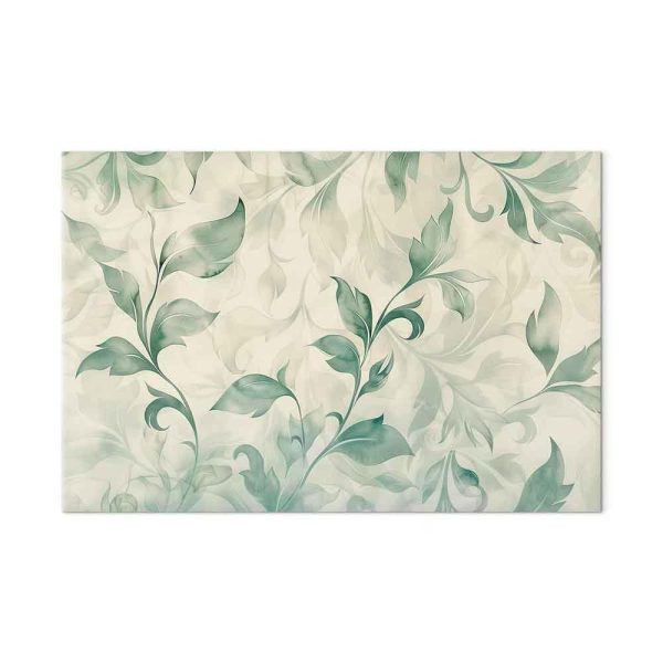 Tableau - Watercolor Botanical Motif Delicate Green-Beige Leaves