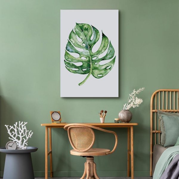 Tableau - Watercolor Monstera (1 Part) Vertical