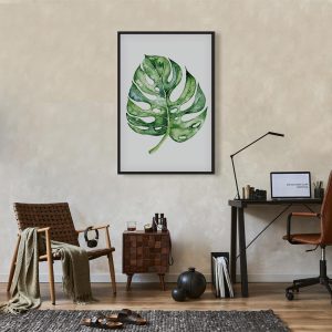 Tableau - Watercolor Monstera (1 Part) Vertical