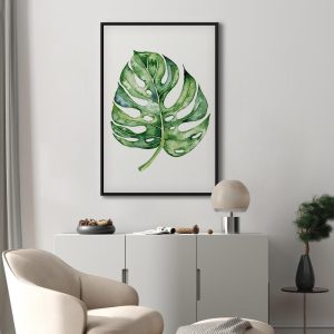 Tableau - Watercolor Monstera (1 Part) Vertical