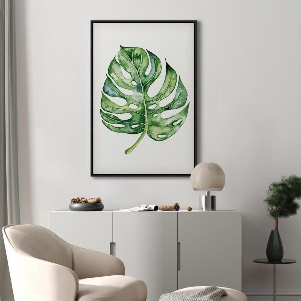 Tableau - Watercolor Monstera (1 Part) Vertical