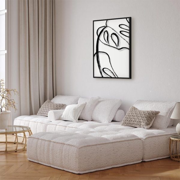 Tableau - White Monstera (1 Part) Vertical