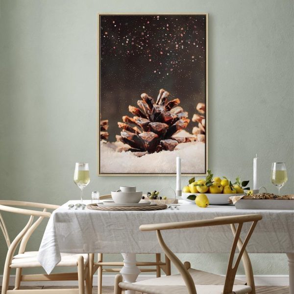 Tableau - Winter Pine Cone (1 Part) Vertical