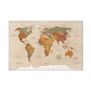 Tableau - World Map: Beige Chic