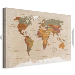 Tableau - World Map: Beige Chic