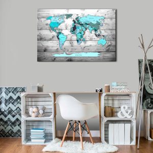 Tableau en liège - Blue Continents