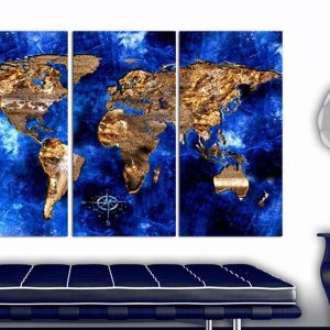 Tableau en liège - Golden Continents