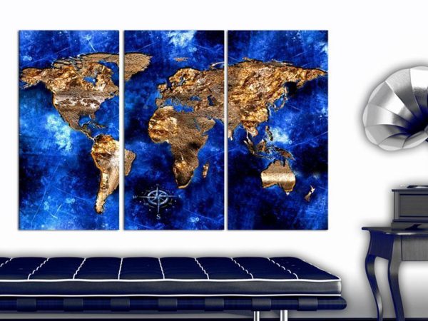 Tableau en liège - Golden Continents