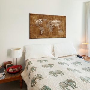 Tableau en liège - The Lost Map [Cork Map - Italian Text]