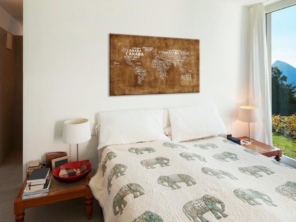 Tableau en liège - The Lost Map [Cork Map - Italian Text]