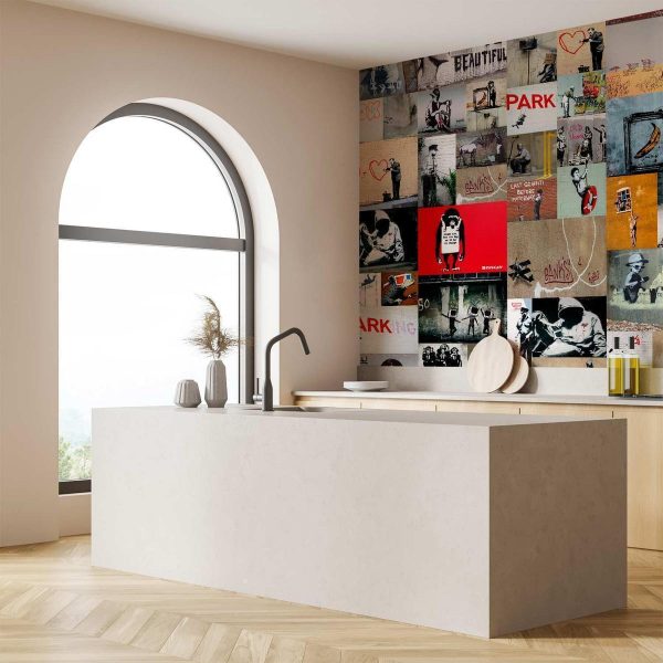 Tapisserie murale - Banksy - a collage