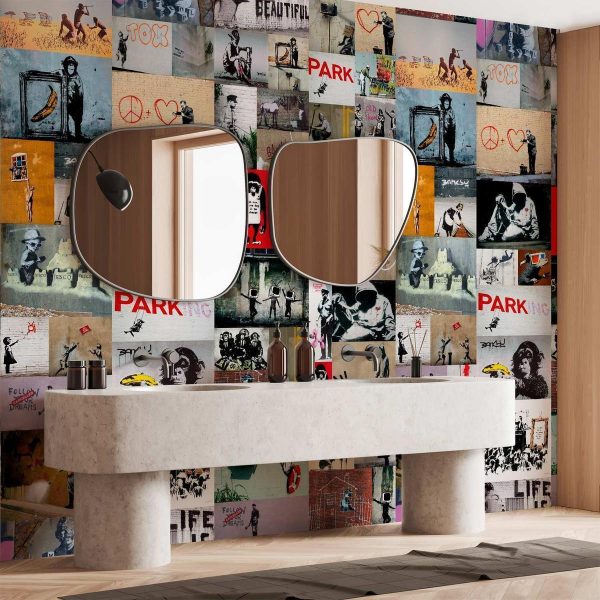 Tapisserie murale - Banksy - a collage