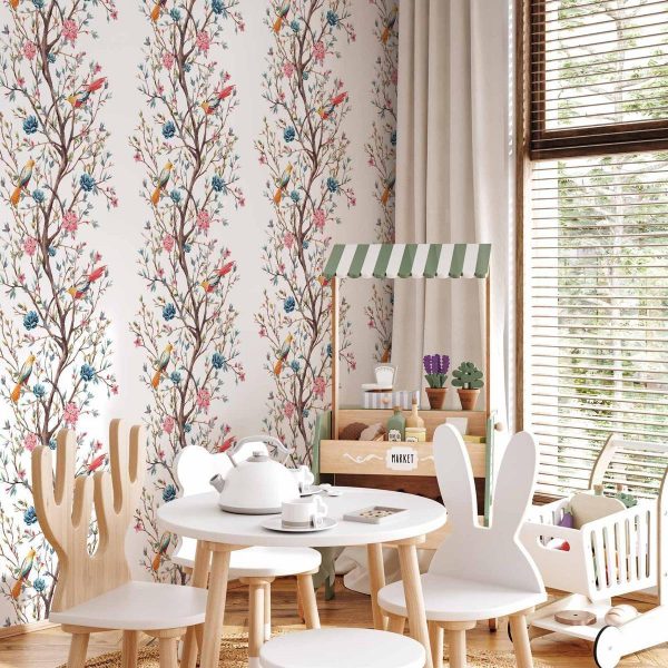 Tapisserie murale - Birds on a Flowering Twig