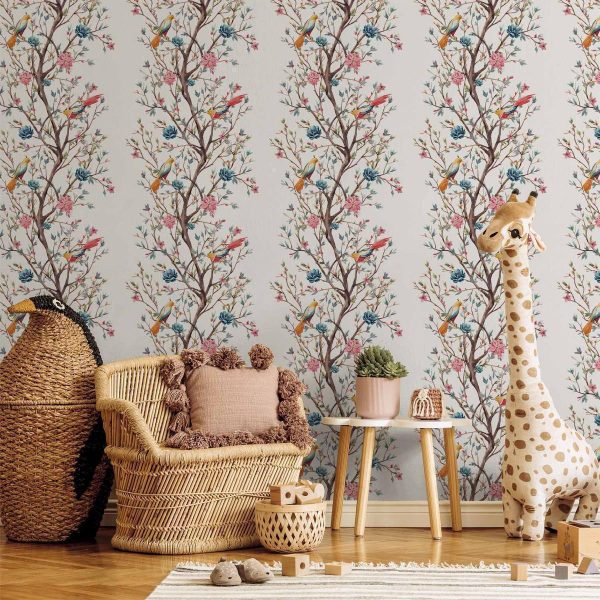 Tapisserie murale - Birds on a Flowering Twig