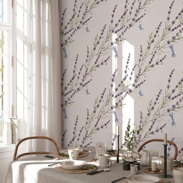 Tapisserie murale - Butterflies Among the Lavender