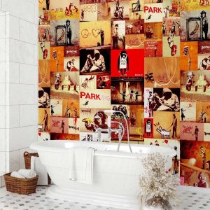 Tapisserie murale - Collage - Banksy