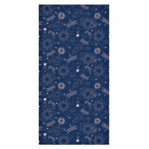 Tapisserie murale - Cosmic Fantasy - Pattern with Suns - Moons - and Dragonflies on a Dark Background