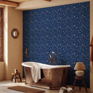 Tapisserie murale - Cosmic Fantasy - Pattern with Suns - Moons - and Dragonflies on a Dark Background