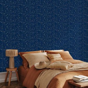 Tapisserie murale - Cosmic Inspirations - Pattern with Stars and Constellations on a Dark Background