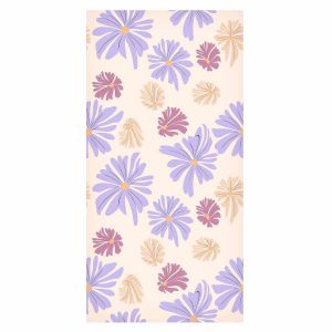 Tapisserie murale - Floating Flowers - Tiny - wind-borne flowers in three colors - on a light background
