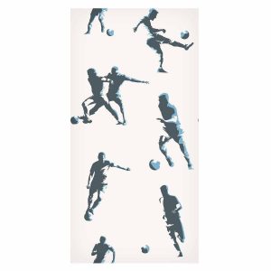 Tapisserie murale - Football Characters - Action and movement in silhouettes on a light background