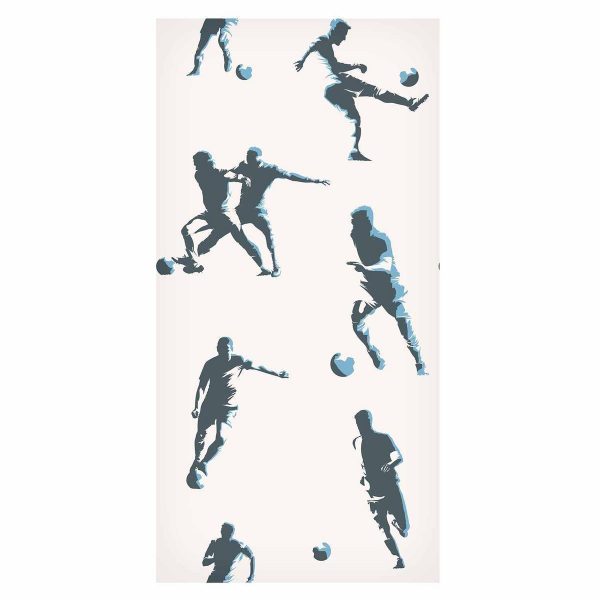 Tapisserie murale - Football Characters - Action and movement in silhouettes on a light background