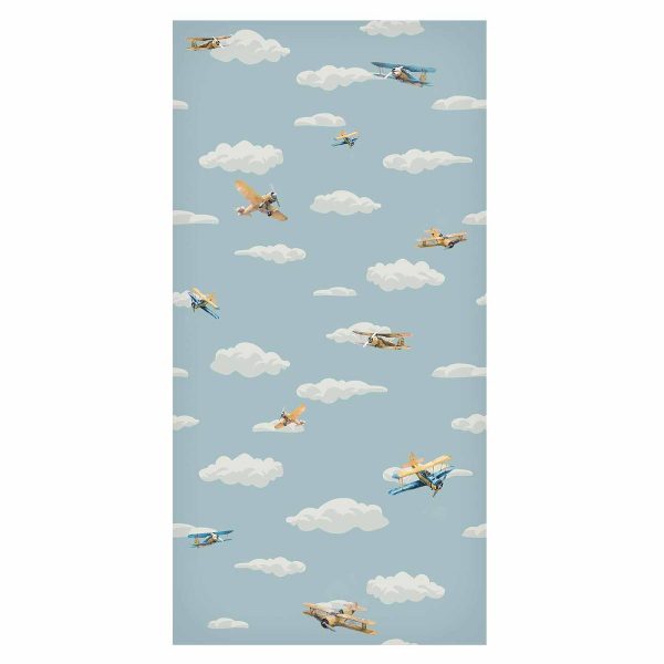 Tapisserie murale - Illustration - Yellow-blue airplanes against a blue sky