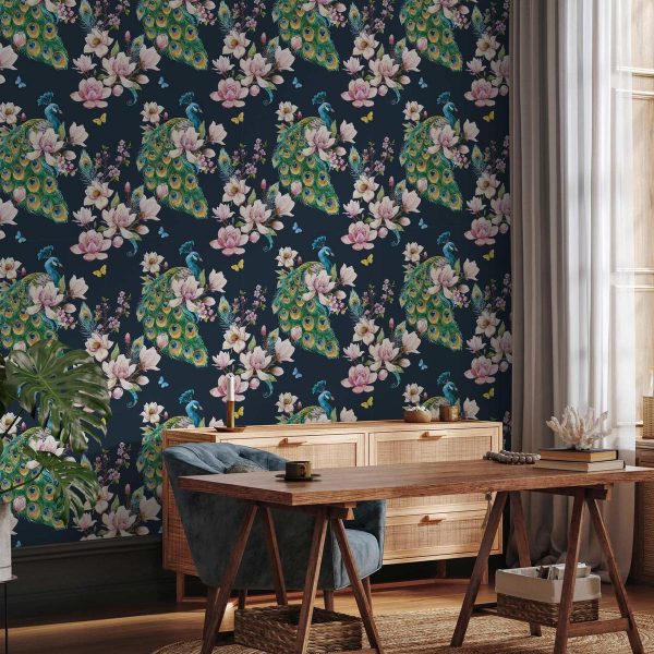 Tapisserie murale - Magnolias and Peacocks