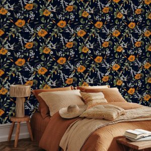 Tapisserie murale - Orange Bloom