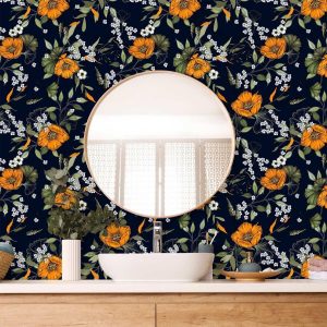 Tapisserie murale - Orange Bloom