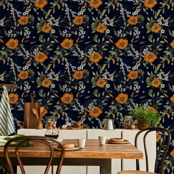 Tapisserie murale - Orange Bloom