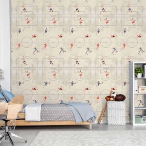 Tapisserie murale - Soccer Game - Illustration of soccer players in action on the field