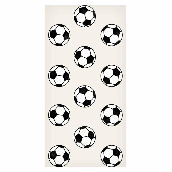 Tapisserie murale - Soccer - Symmetrical black-and-white soccer balls on a beige background