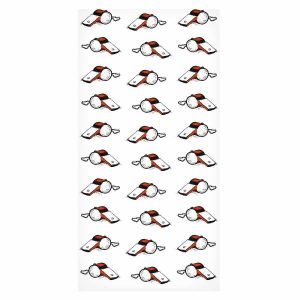 Tapisserie murale - Soccer Whistles - Black and white with red accents on a white background