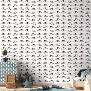 Tapisserie murale - Soccer Whistles - Black and white with red accents on a white background