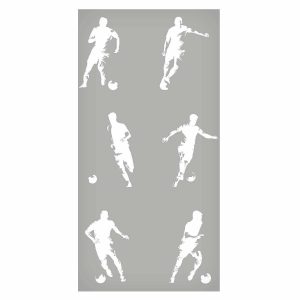Tapisserie murale - Sports Silhouettes - Dynamic figures of soccer players on a gray background