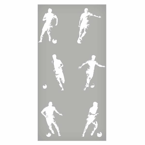 Tapisserie murale - Sports Silhouettes - Dynamic figures of soccer players on a gray background