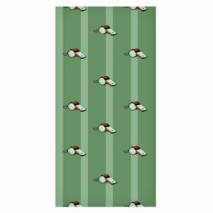 Tapisserie murale - Sports Whistles - Repeating pattern on a striped green background