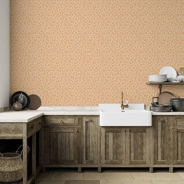 Tapisserie murale - Tiny Dots - optimistic pattern in peach colors