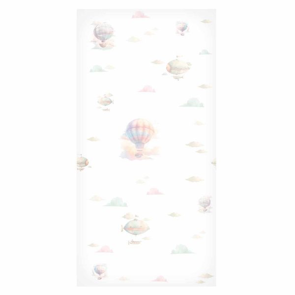 Tapisserie murale - Watercolor - Colorful balloons and airships against a backdrop of colorful clouds