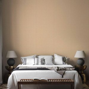 Tapisserie murale - Waving Lines - Creamy Grid on a Noisy Pastel Background