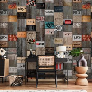 Tapisserie murale - Wooden Inscription