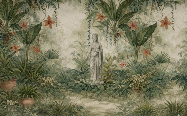 Paiper Peint Mural Jungle Statue