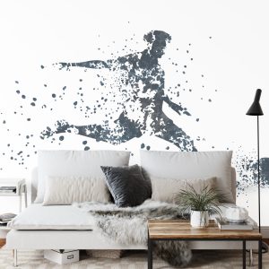 Papier Peint Joueur De Football Dans Les Tons De Gris – Image 3