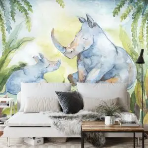 Papier Peint Rhinocéros Pour Les Enfants – Image 3