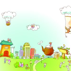 Papier Peint Pour Les Enfants - La Ville – Image 1